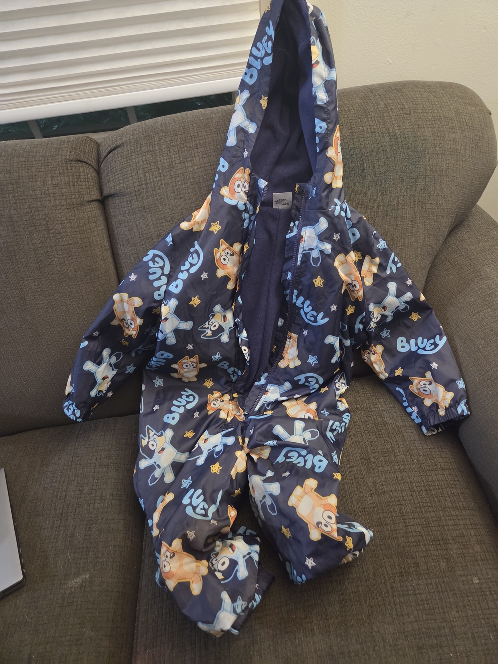 Blue 'Bluey' Hooded Kids Pajama One-Piece